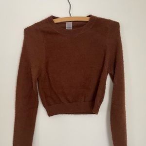XS NWOT Kittenish brown cropped sweater